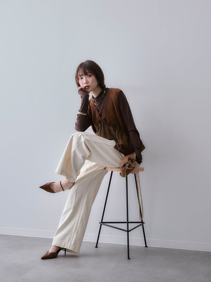 [予約]マルチWAYニットベスト/brown