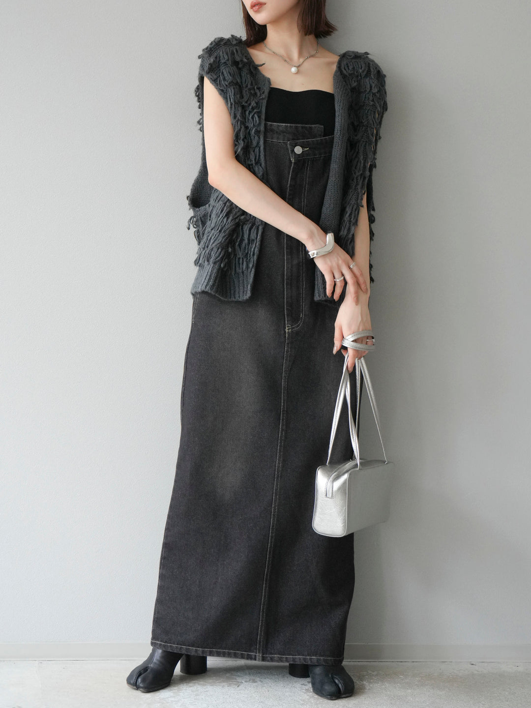 [予約]ループデザインベスト/チャコール