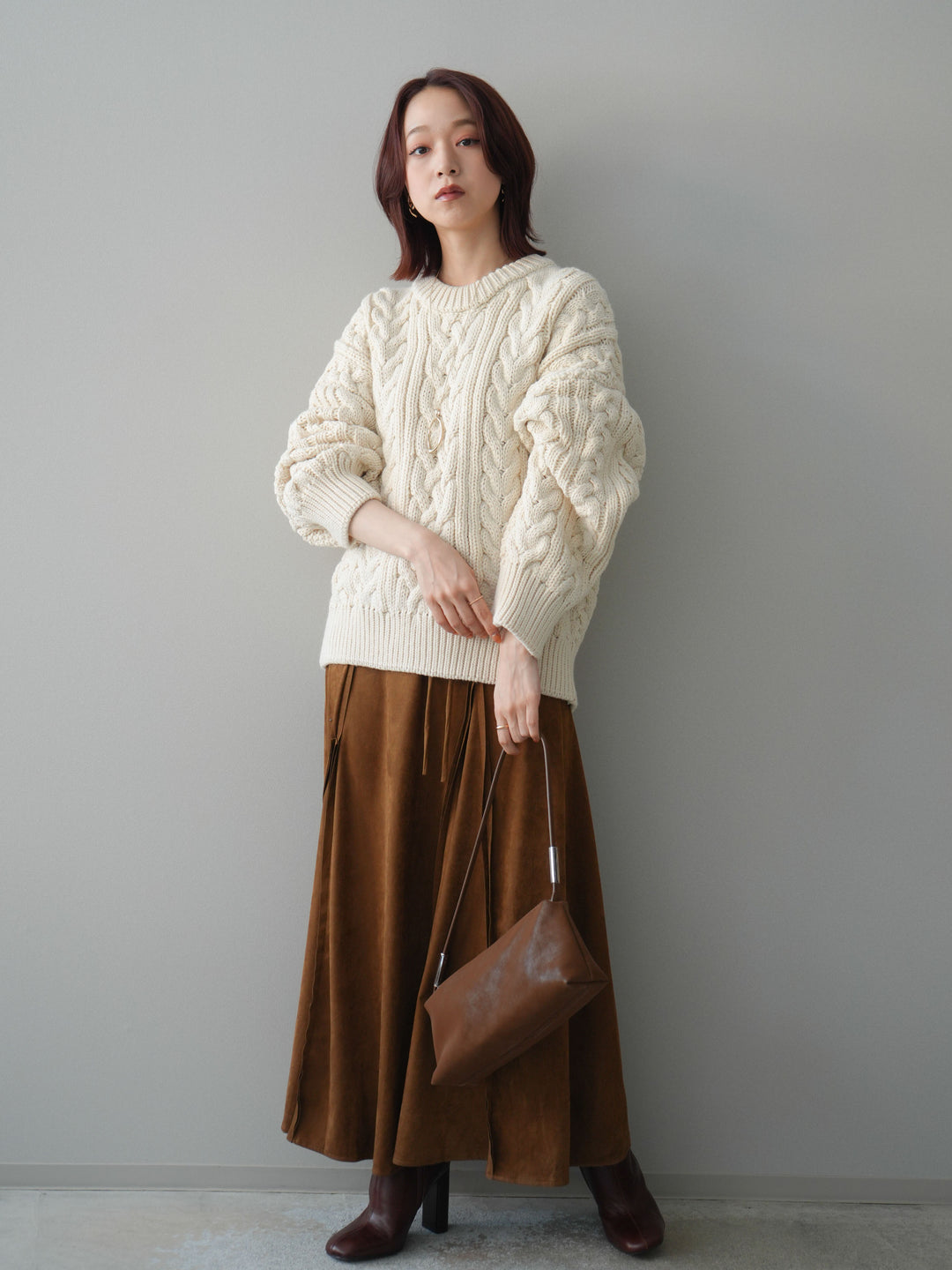 [予約]スエードマーメイドスカート/camel