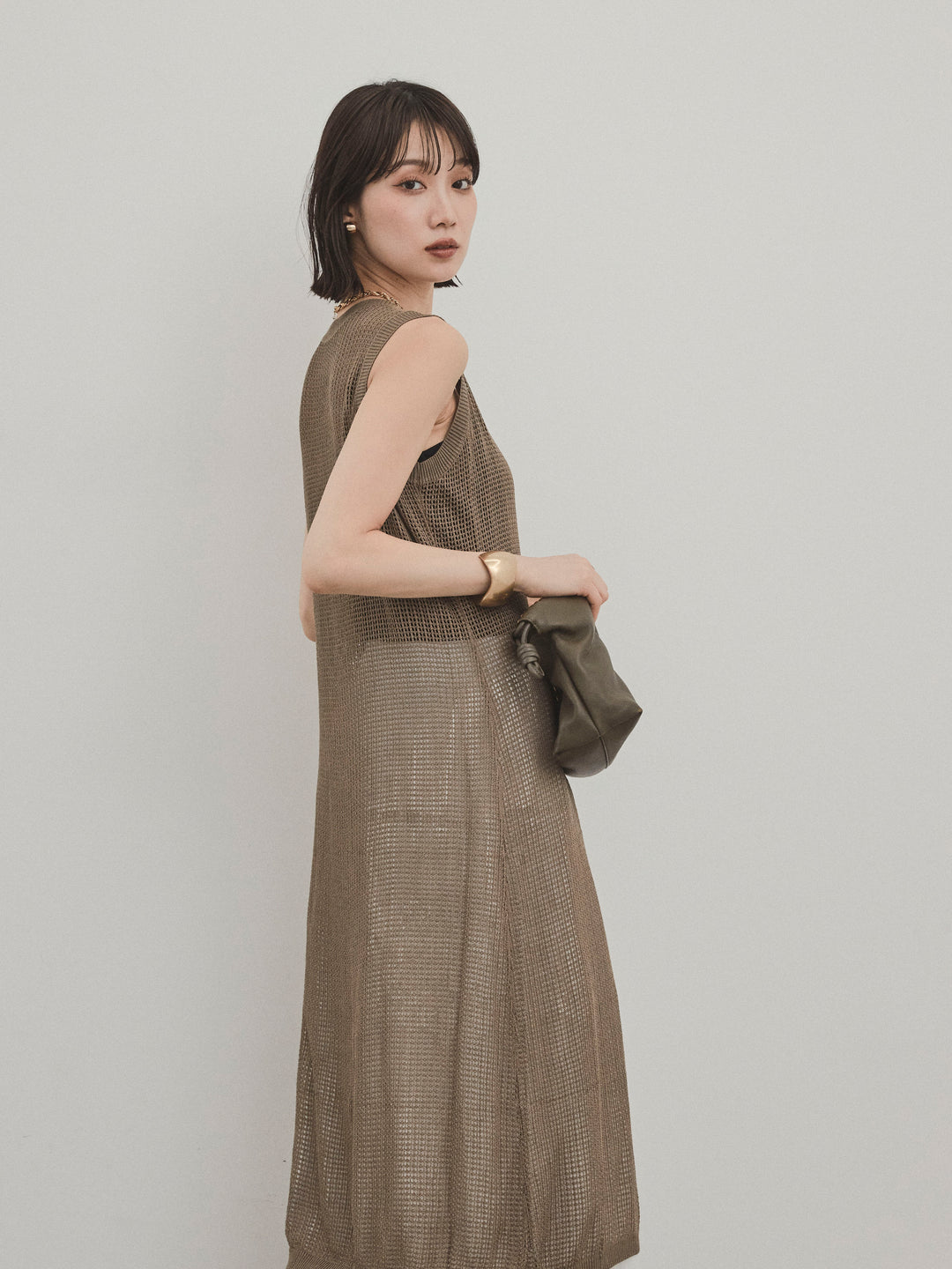 [SET]アソートボタンニットロングジレ+スカラップレースロングスカート(2set)