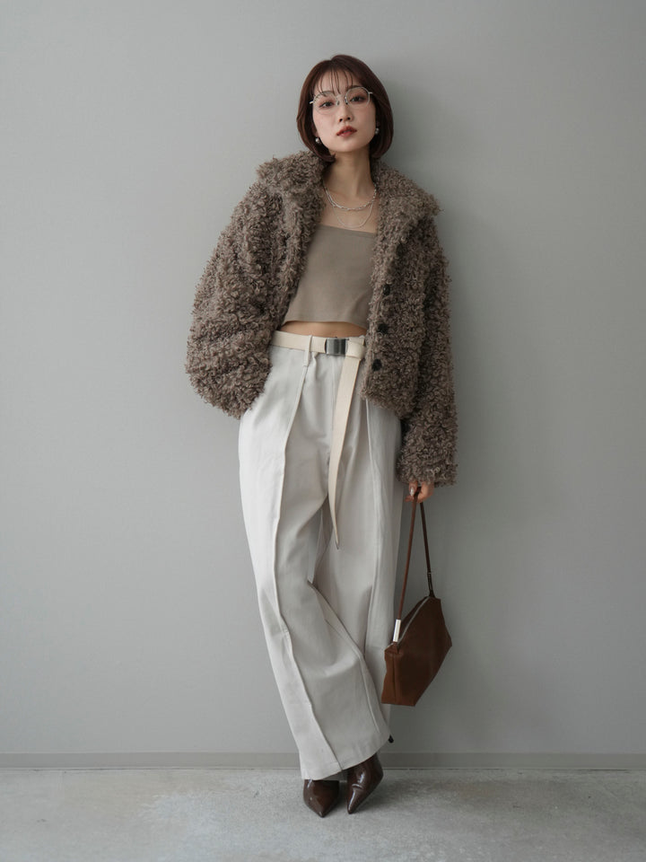 [SET]プードルファーミドルスタンドブルゾン+選べるアクセセット(2set)