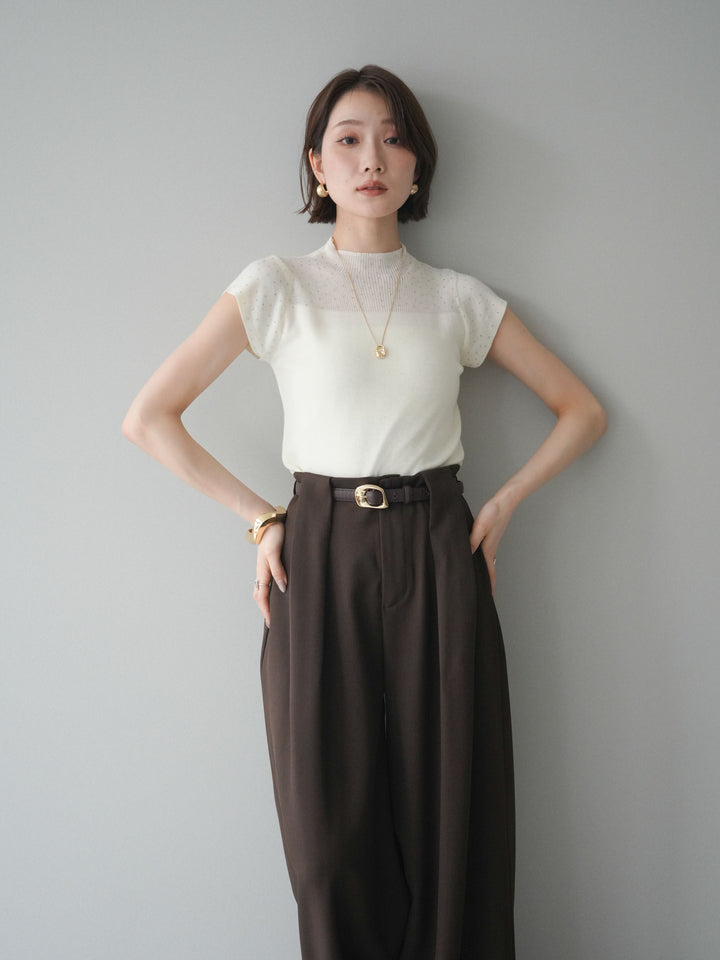 [SET]ビジューシアーフレンチニット+選べるアクセセット(2set)