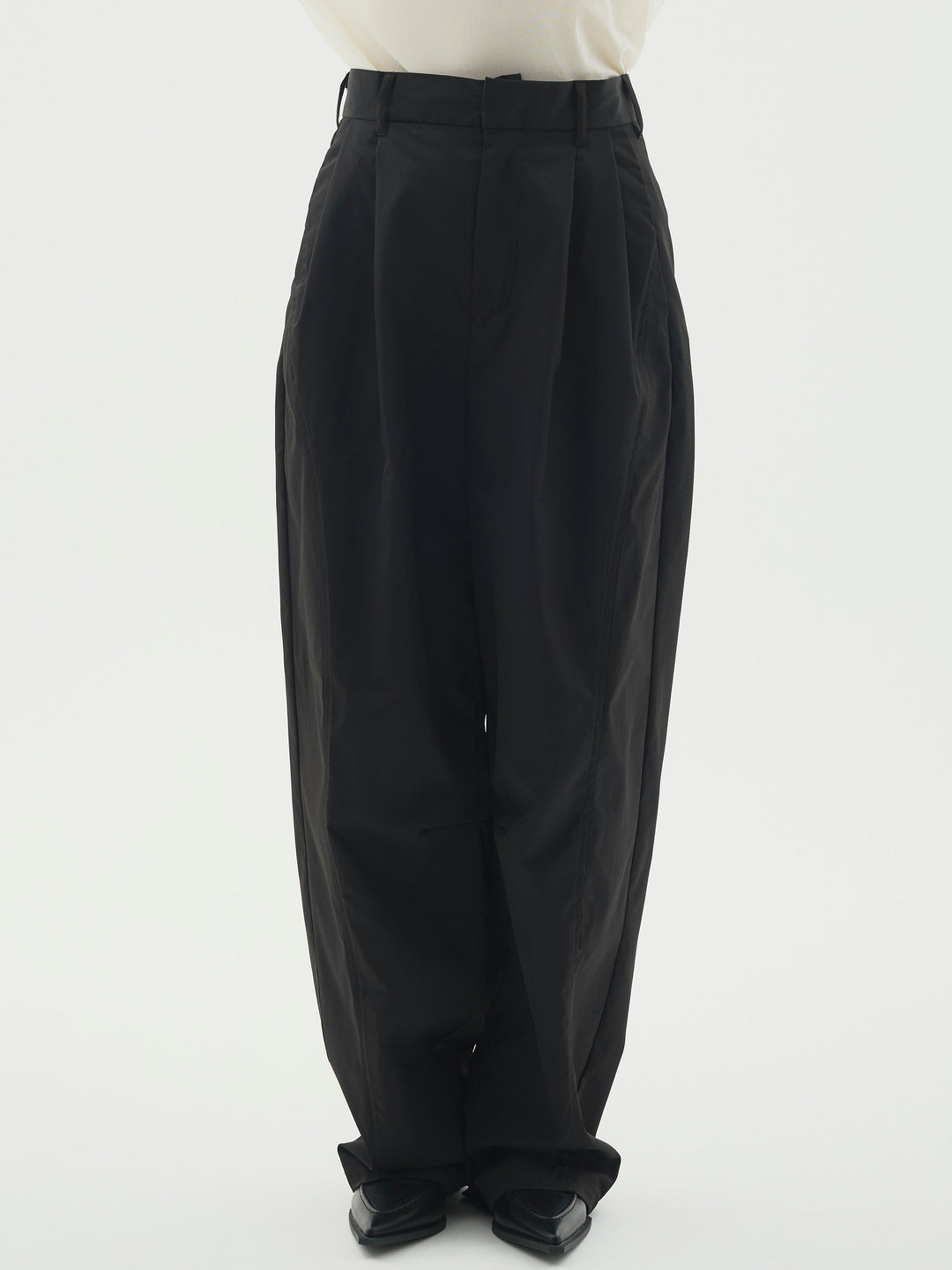 [予約]タフタワイドカーブパンツ/ブラック