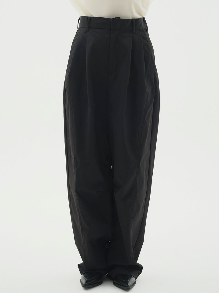 [予約]タフタワイドカーブパンツ/ブラック