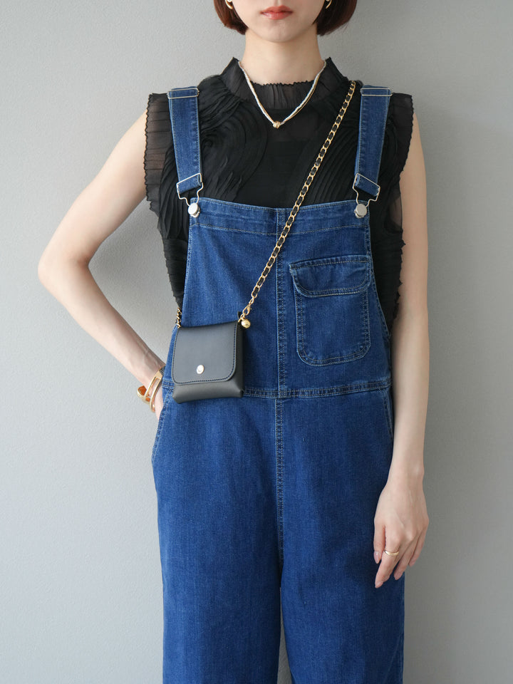 [予約]チュールジャガードノースリブラウス/ブラック