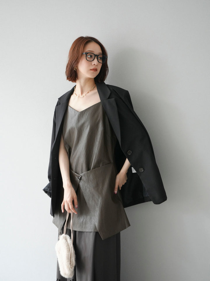 [予約]エステルオーバーテーラードジャケット/ブラック