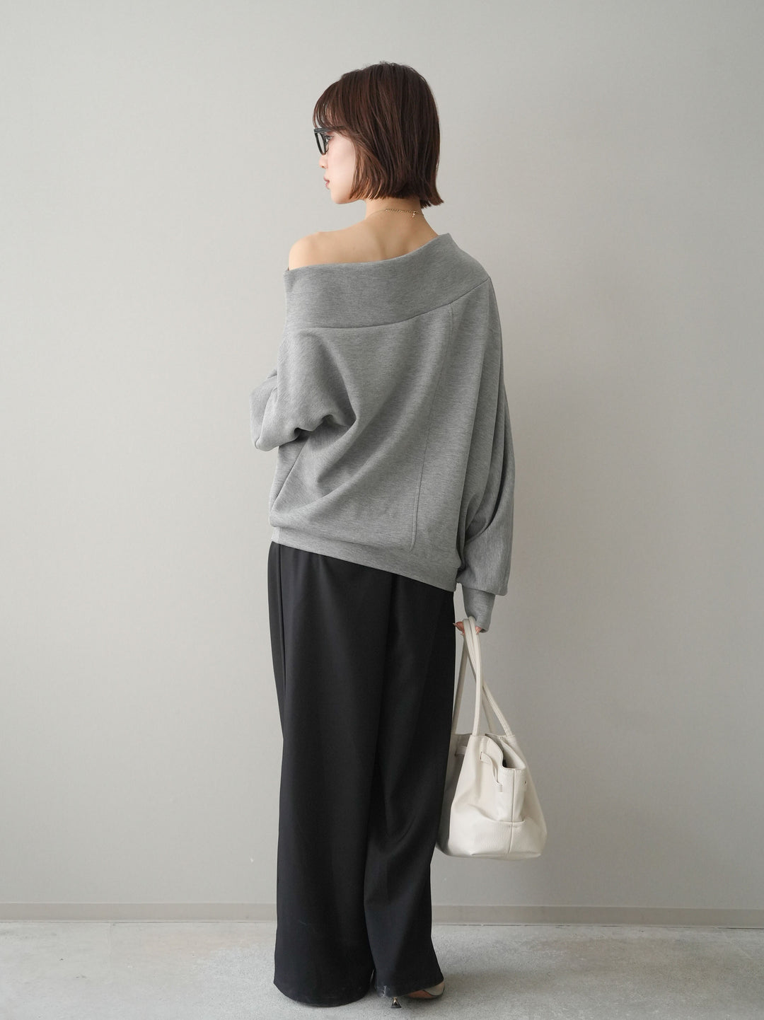 [予約]ベルト付キーホルダーモチーフワイドパンツ/black