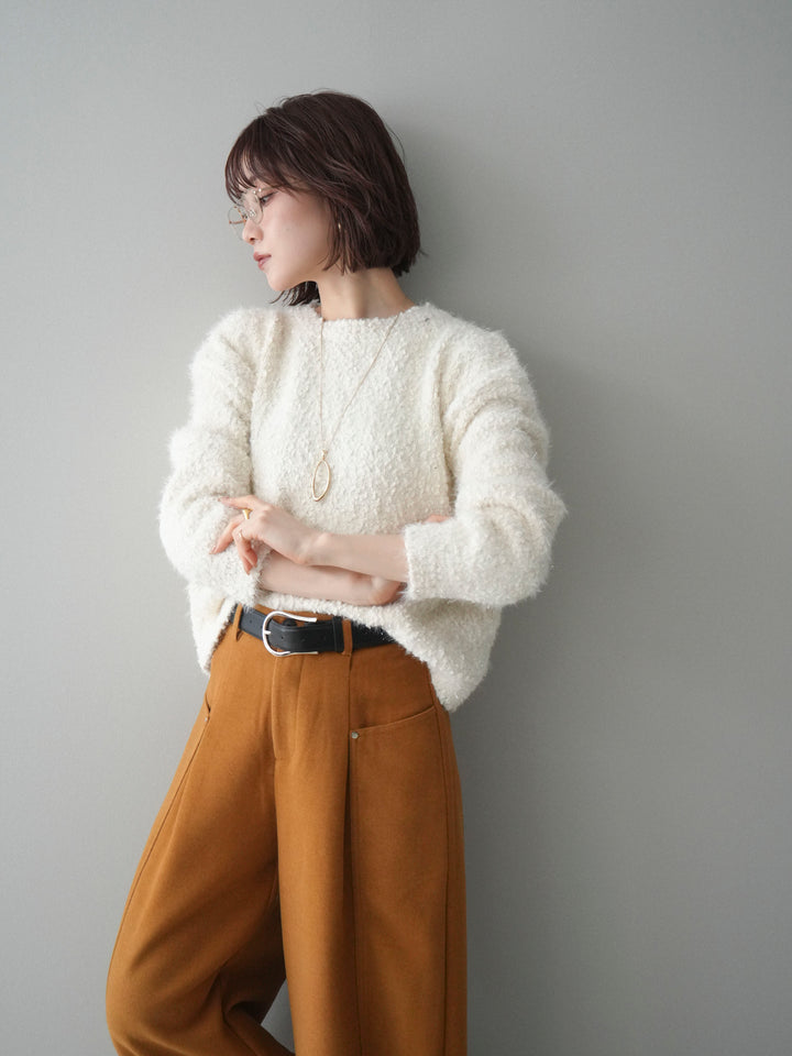 [SET]モールラメミックスヤーンニットプルオーバー+選べるアクセセット(2set)