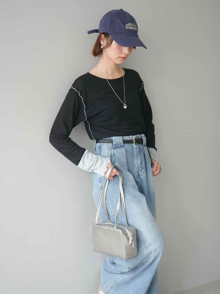 [SET]配色メロウトップス+配色メロウトップス(2set)