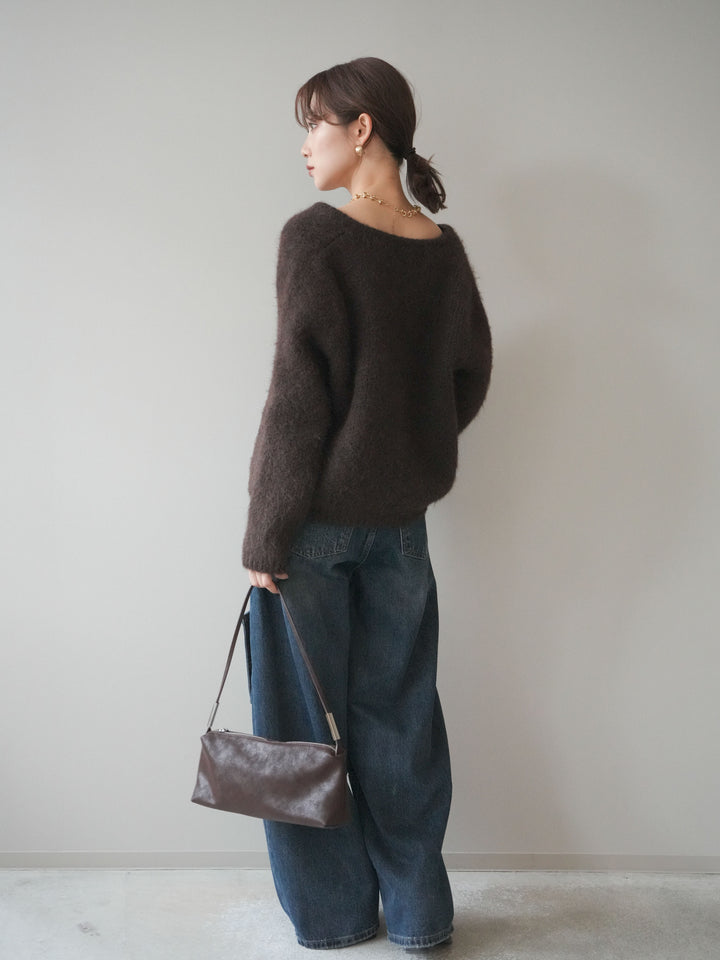 [予約]カーゴデザインコクーンデニムパンツ/navy