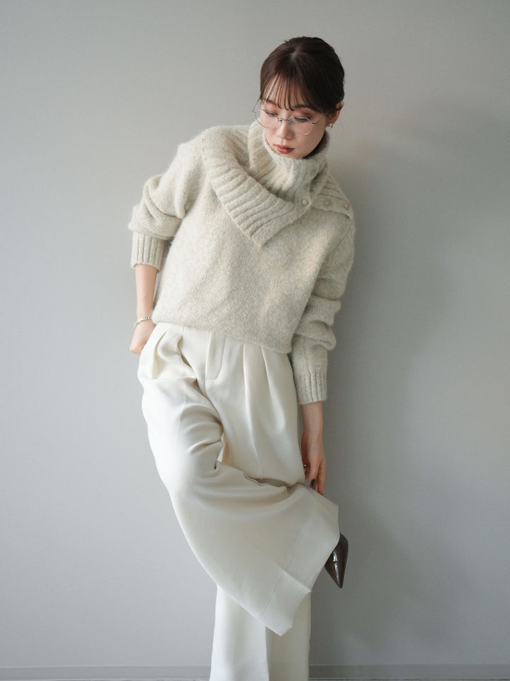 [予約]ネック付MIXニットアンサンブル/apricot