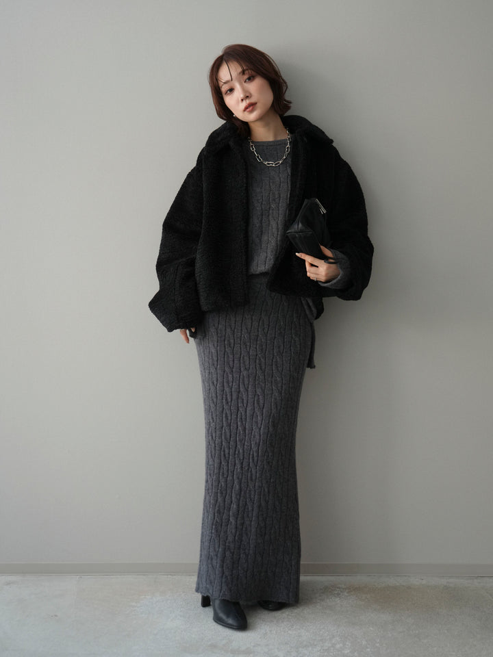 [予約]エコファーステンカラージャケット/black