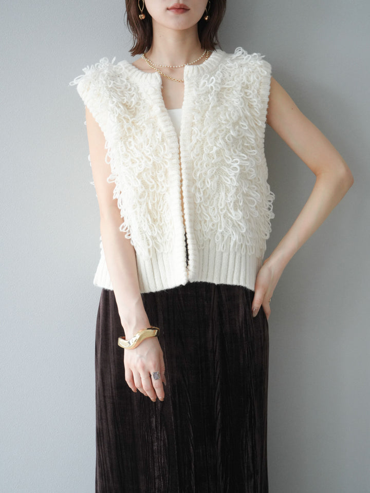 [予約]ループデザインホックベスト /アイボリー