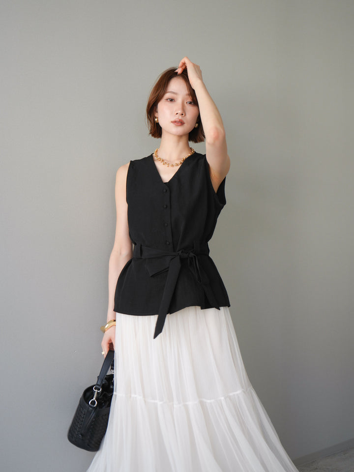 [予約]ウエストマークベスト/black