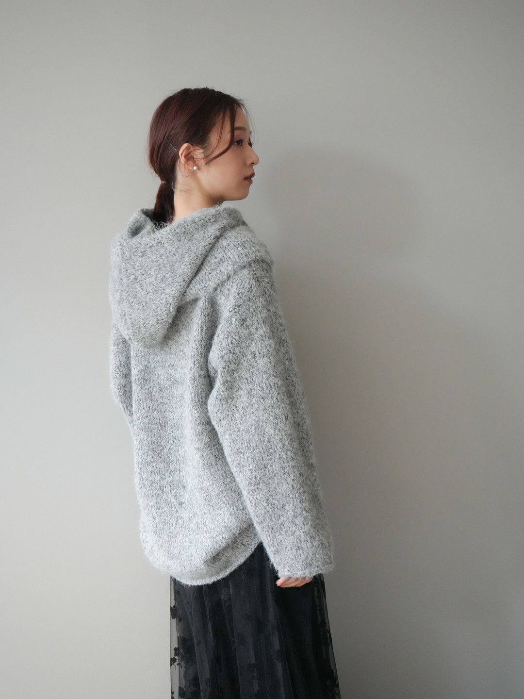 [SET]バラクラバSETニットプルオーバー+フラワーフロッキーチュールプリーツスカート(2set)