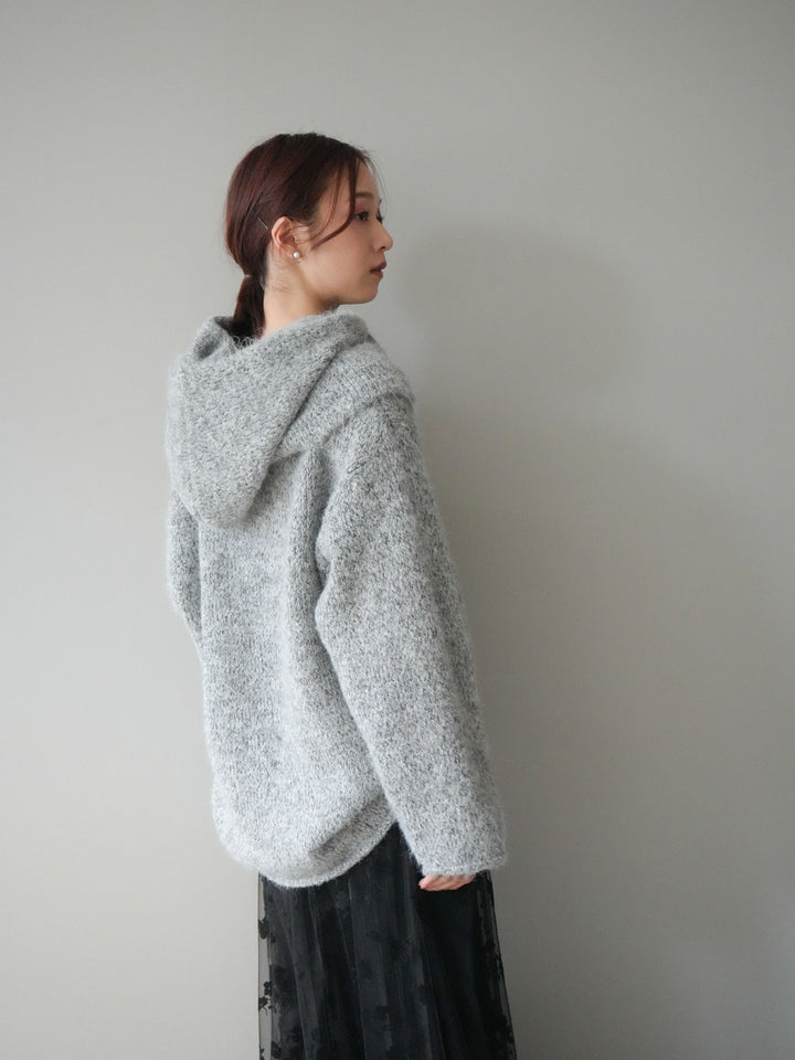 [SET]バラクラバSETニットプルオーバー+フラワーフロッキーチュールプリーツスカート(2set)