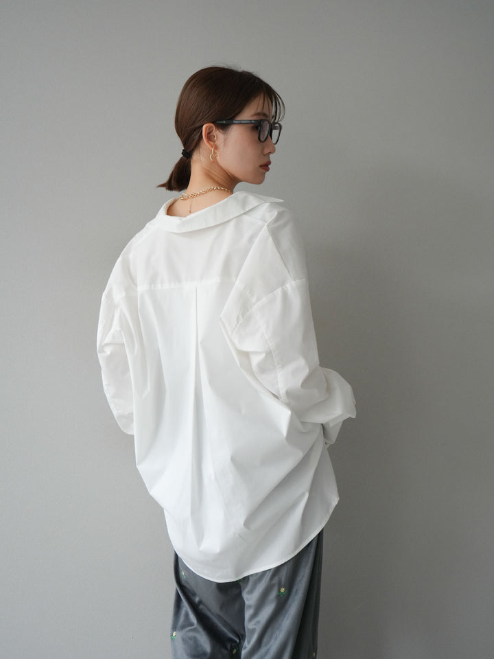 [予約]ブロードディープスキッパーブラウス/ホワイト