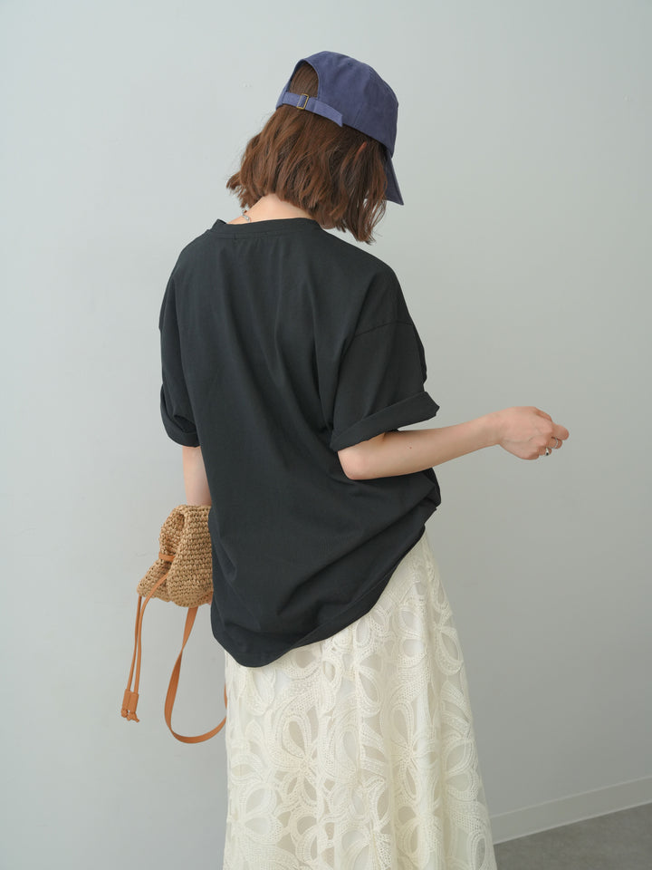 [SET]スリードッグフォトボックスTEE+フラワーレースレイヤードスカート(2set)