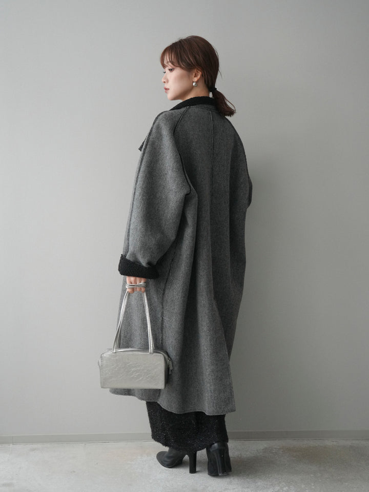 [SET]アウトシーム裏ボアコート+ラメシャギートップス(2set)