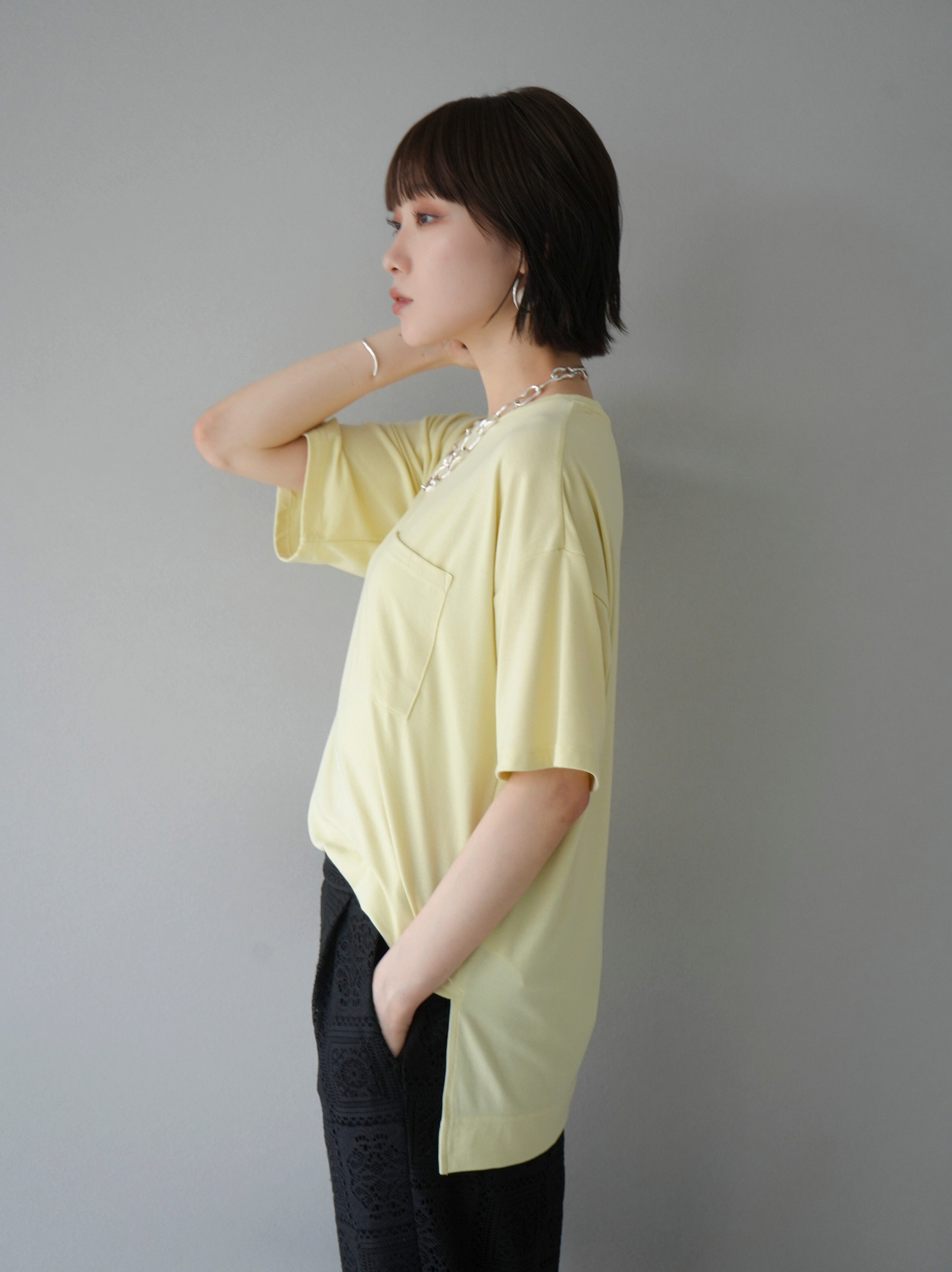 予約]UVカット&ドライ加工ポケット付きTシャツ/イエロー – Lumier