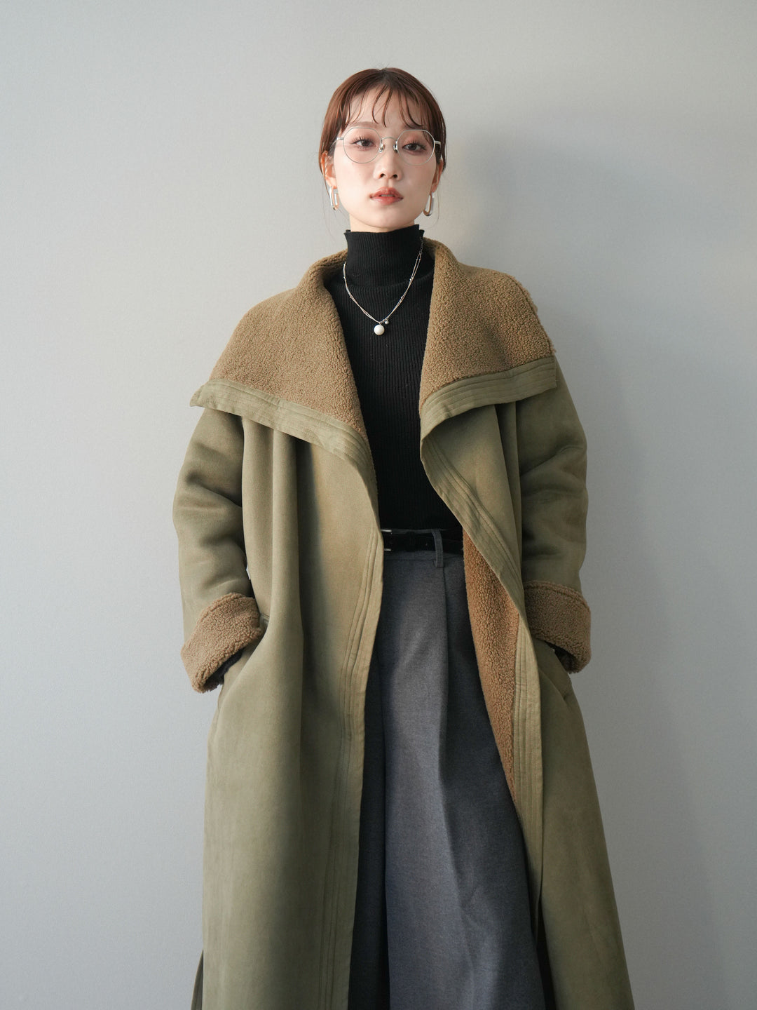 [予約]BIGカラームートンコート/khaki