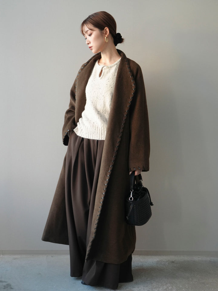 [SET]ハンドステッチ裏中綿ロングコート+ハンドステッチ裏中綿ロングコート(2set)