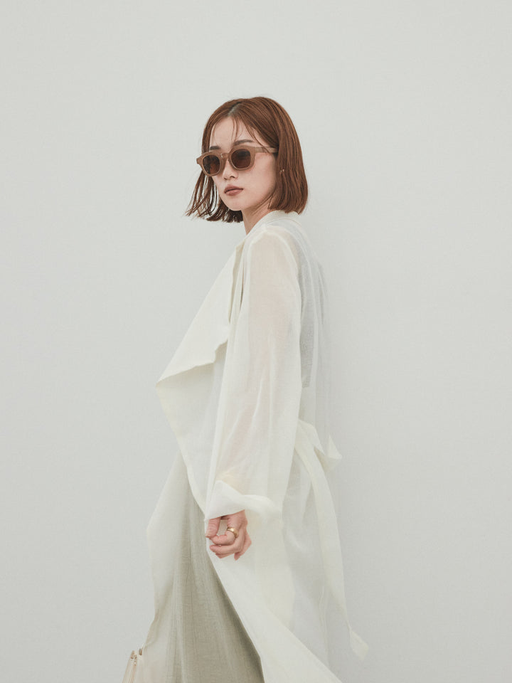 [予約]シアーロングジャケット/アイボリー