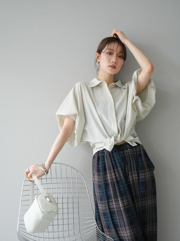 [予約]ICE TOUCHパフスリーブシャツ/オフグレー