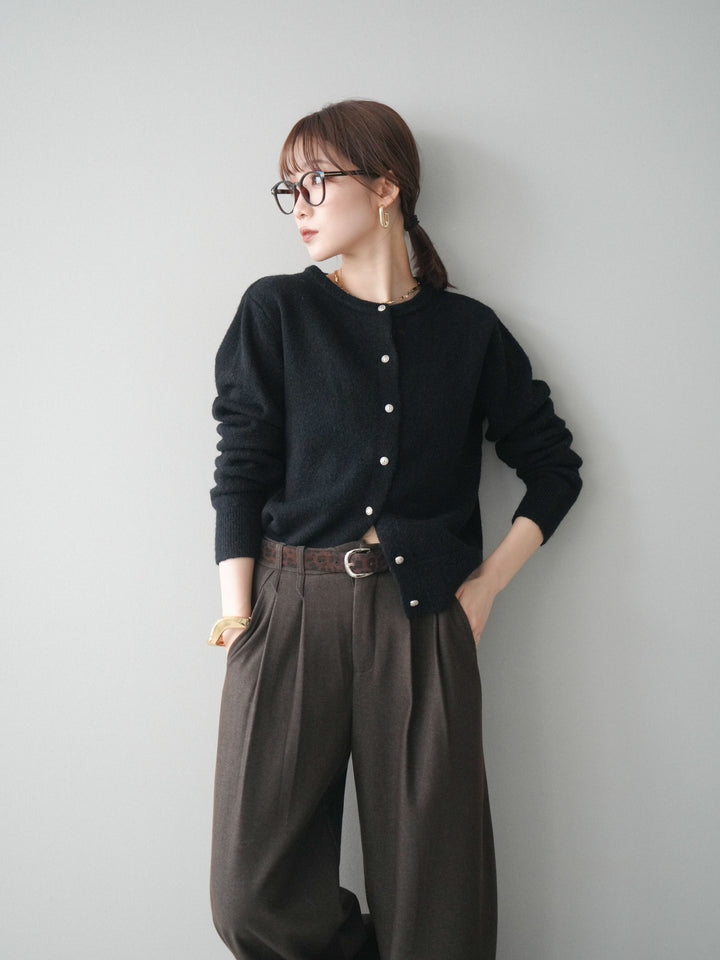 [予約]アンティークボタンニットカーディガン/black