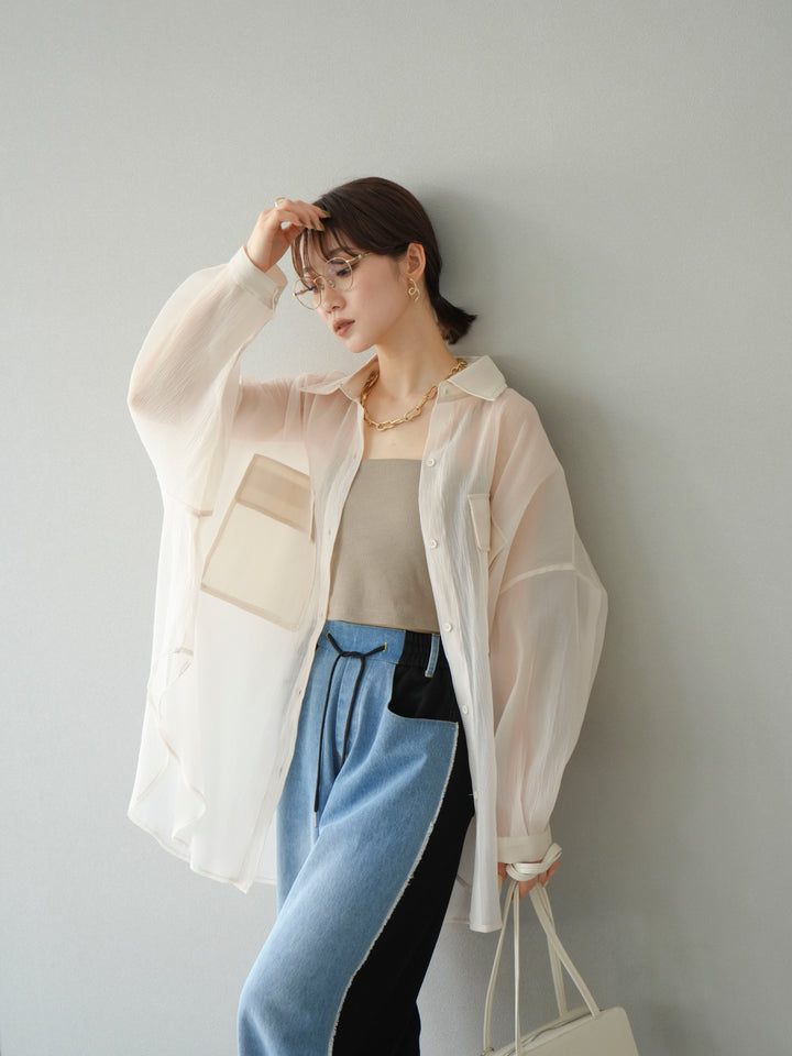 [SET]BIGポケットオーバーシアーシャツ+BIGポケットオーバーシアーシャツ(2set)