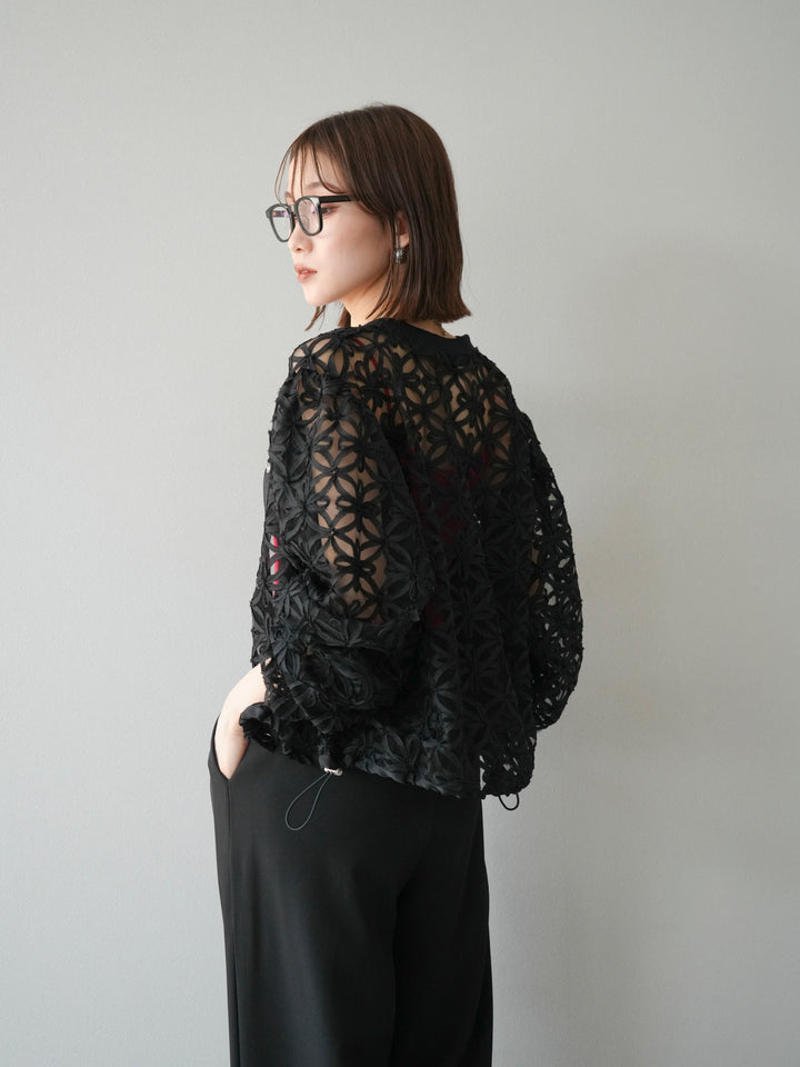 [予約]テープレースシアーブルゾン/ブラック