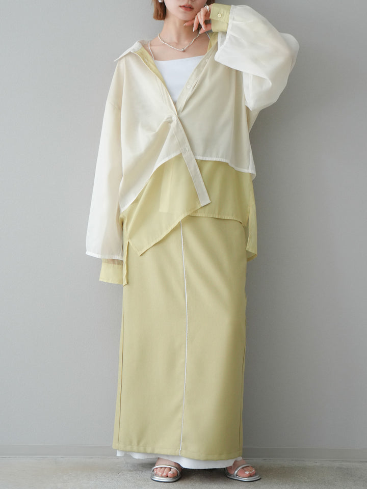 [予約]シアーレイヤードシャツ/オフ