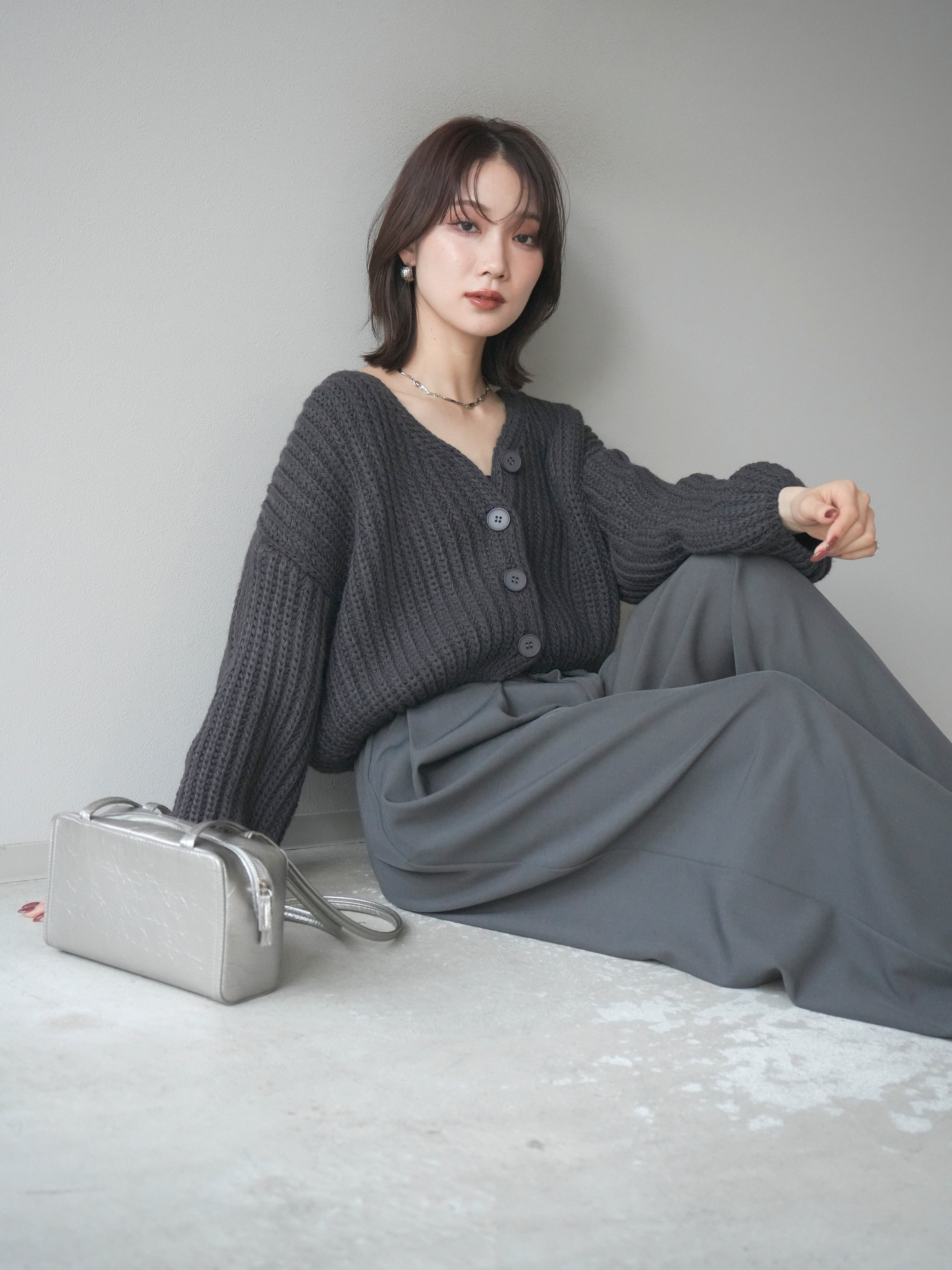 美品★★★OLD JOE（オールドジョー） グレー ニットカーディガン Mサイズ OLD JOE｜BLENDED KEMPI WOOL RAPEL CARDY- STOTELA clothing store