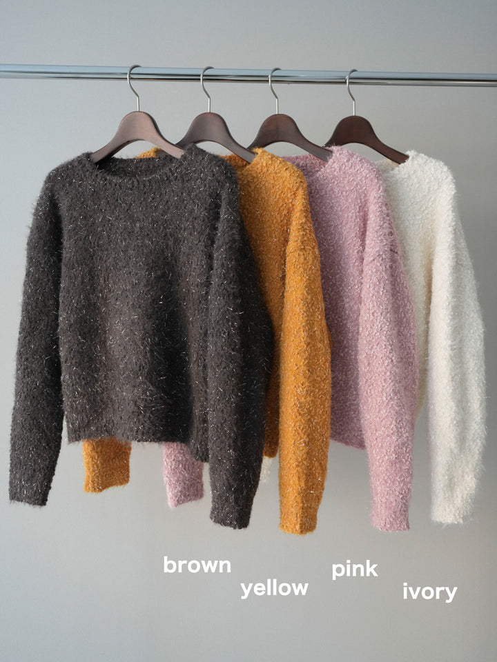 [SET]モールラメミックスヤーンニットプルオーバー+モールラメミックスヤーンニットプルオーバー(2set)