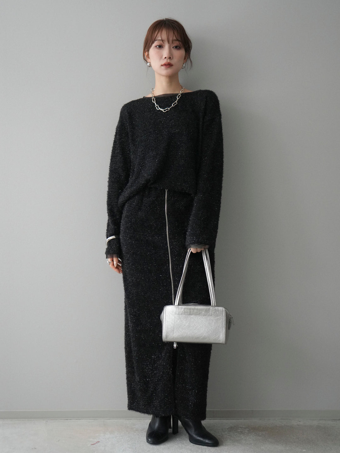 [SET]ラメシャギートップス+選べるアクセセット(2set)