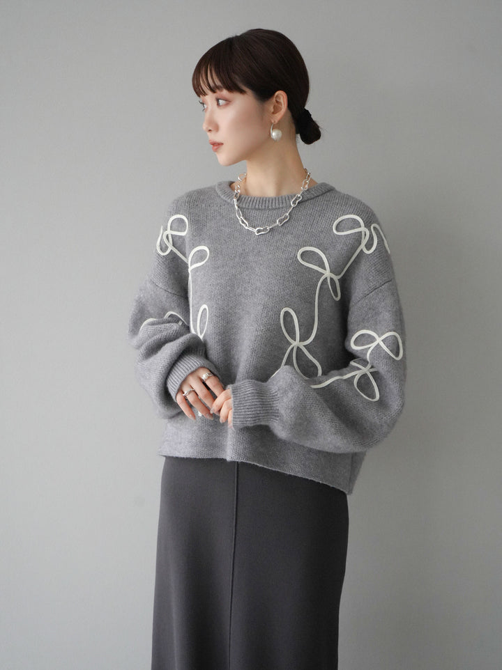 [預訂] 方領針織洋裝/炭灰