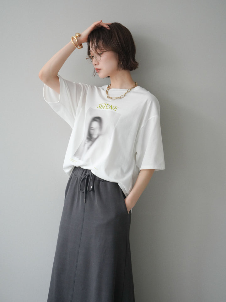 [予約]ブラーアートフォトTシャツ/off3