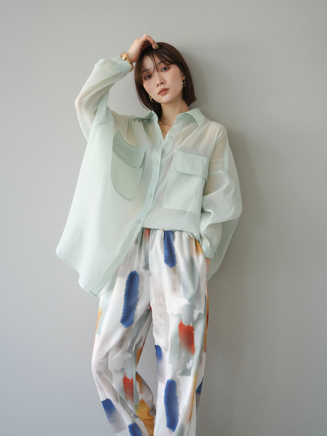 [予約]BIGポケットオーバーシアーシャツ/ミント