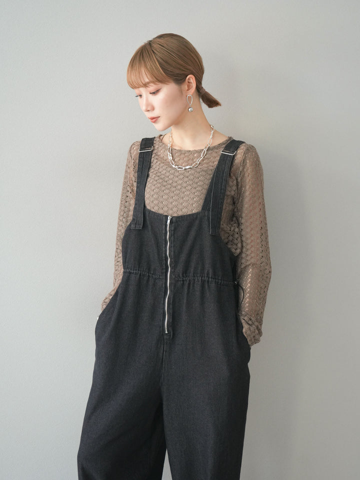 【預購】鏤空上衣/褐色