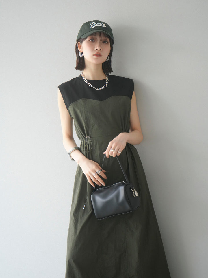 [SET] 剪裁對接尼龍洋裝 + 可選飾品套裝 (2 套)