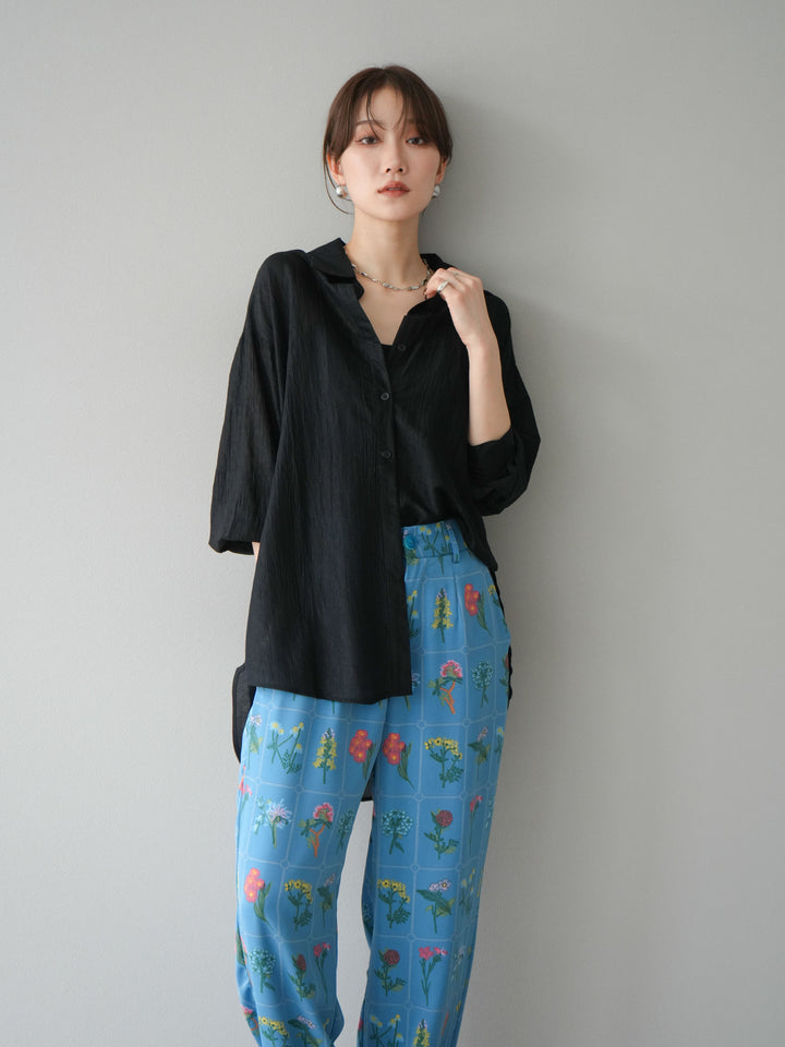 [予約]ワッシャーシャイニーシャツ/ブラック