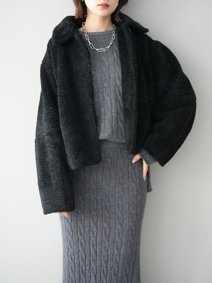 [SET]エコファーステンカラージャケット+エコファーステンカラージャケット(2set)