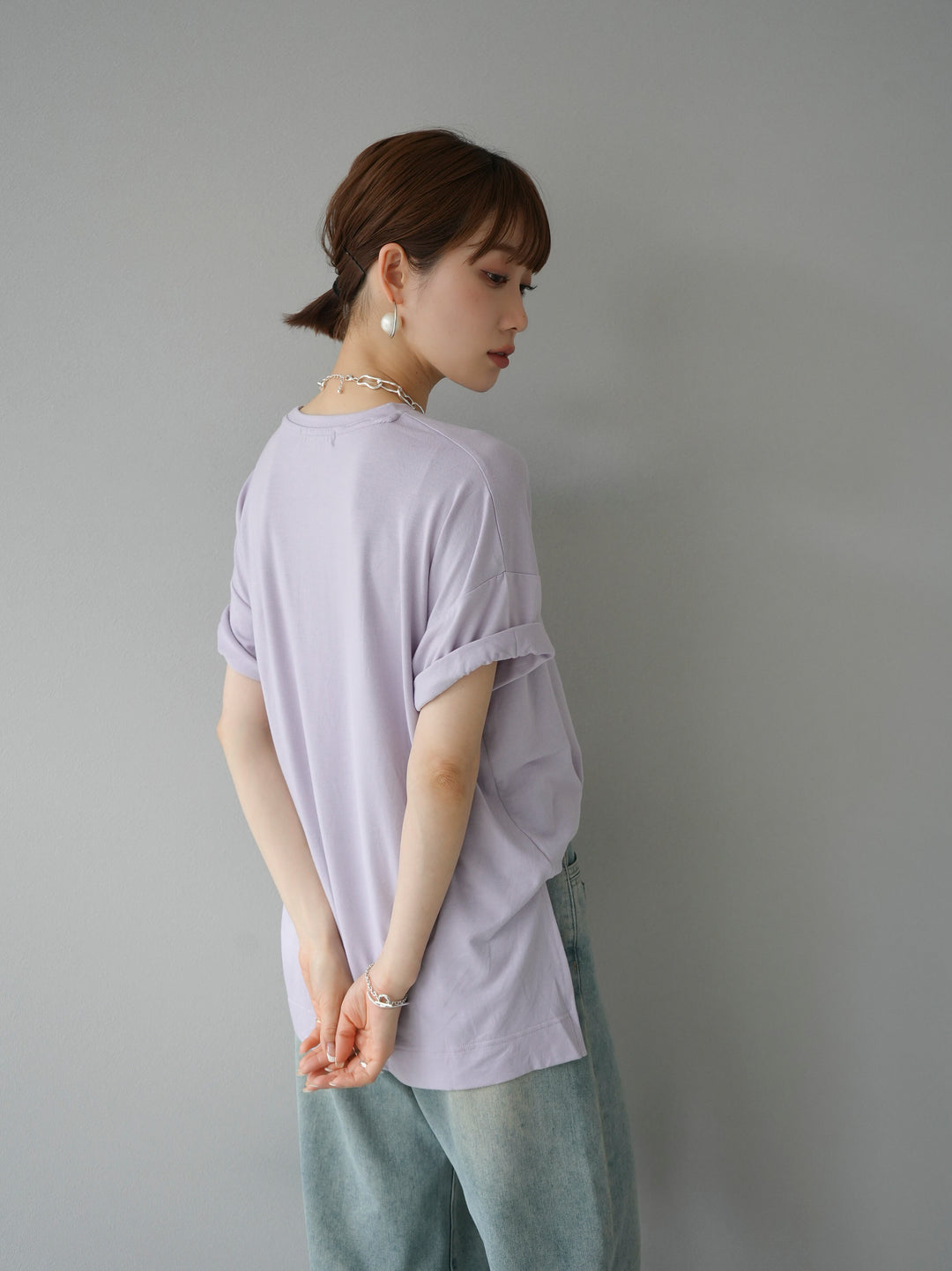 [Pre-order] UV-cut &amp; dry-resistant pocket T-shirt/Lavender