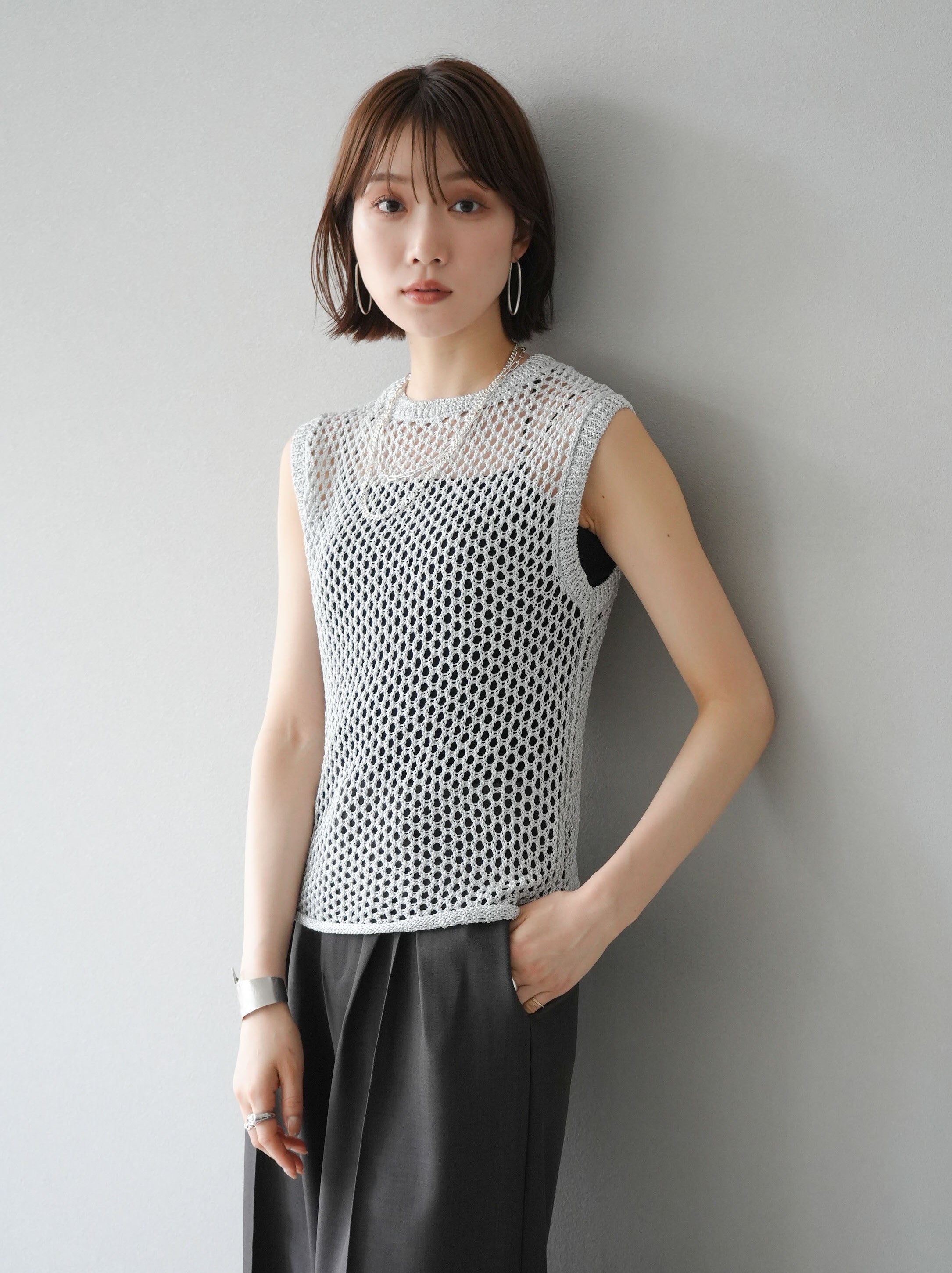 新品 メッシュ タンクトップ レイヤード ホワイト FEAR OF GOD フィア