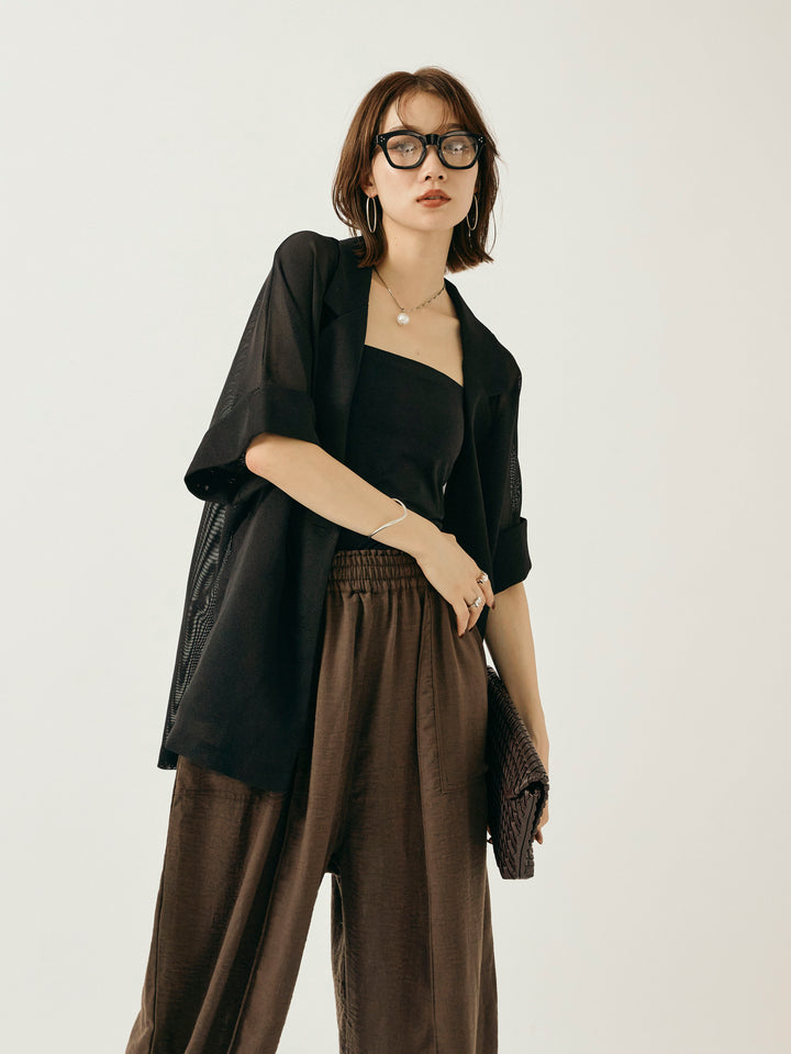 [予約]メッシュハーフテーラードジャケット/ブラック