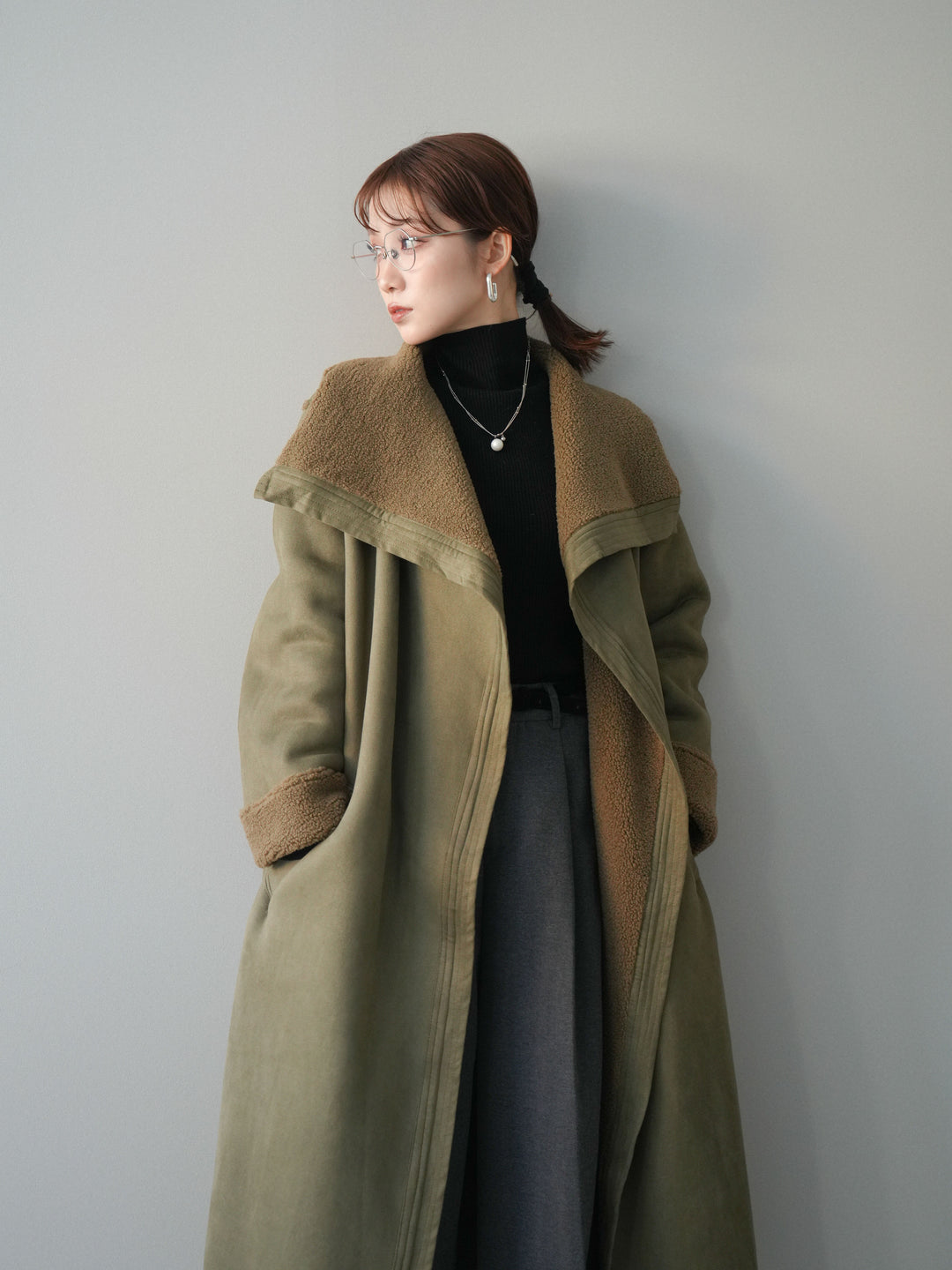 [予約]BIGカラームートンコート/khaki