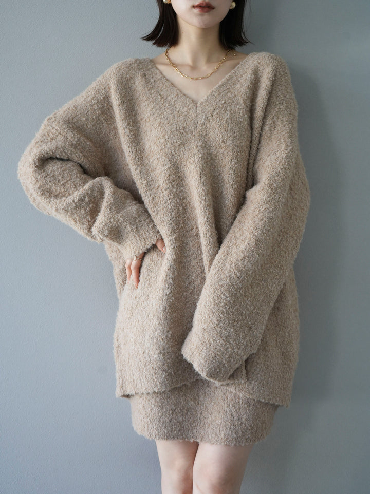 [SET] 橢圓針織衫 & 迷你裙 SET UP