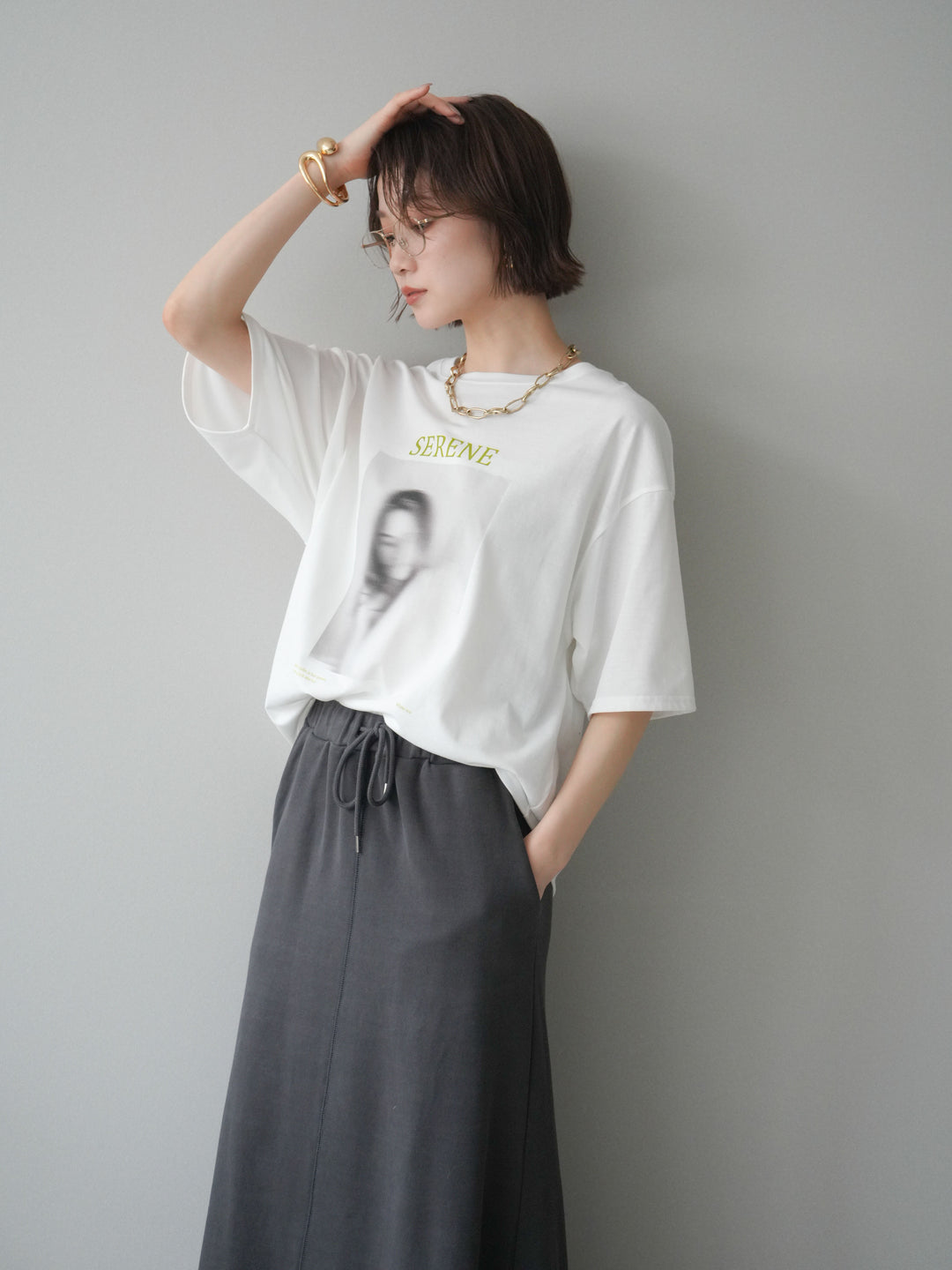 [SET]ブラーアートフォトTシャツ+選べるアクセセット(2set)