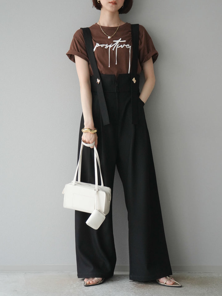 [予約]コード刺繍ロゴTシャツ/ブラウン