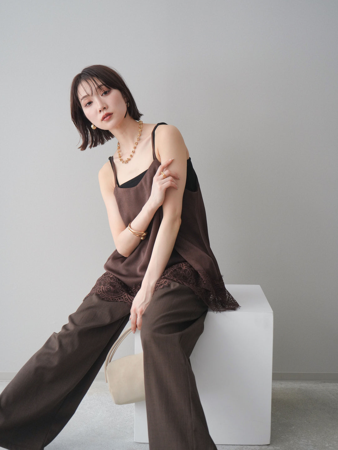 [SET]レーストリムキャミソール+レーストリムキャミソール(2set)